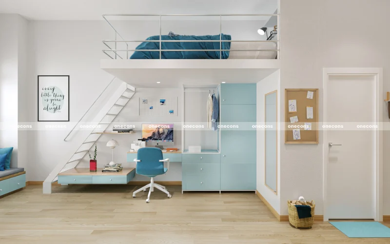 decor phòng trọ có gác